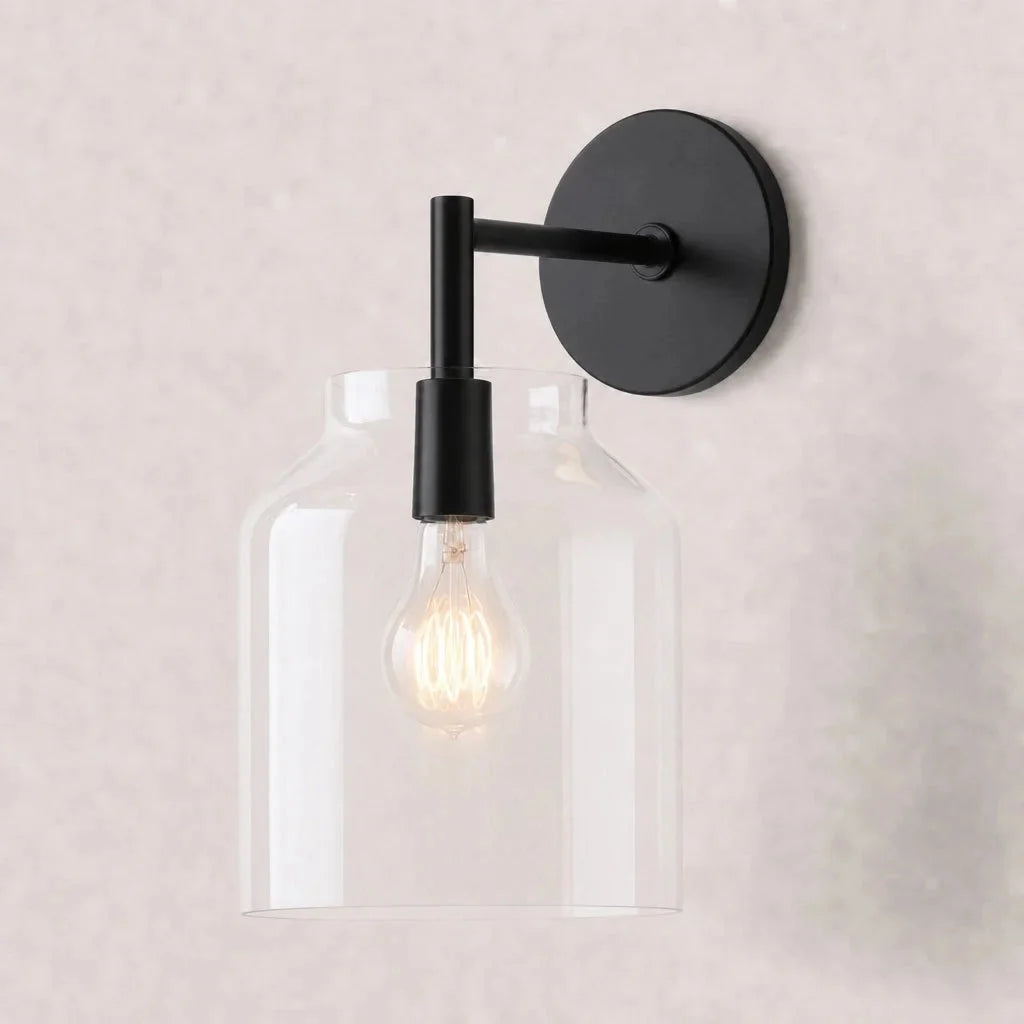 Wall Lamp Milk Glass Shade Metal Frame