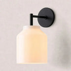 Wall Lamp Milk Glass Shade Metal Frame