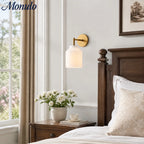 Wall Lamp Milk Glass Shade Metal Frame