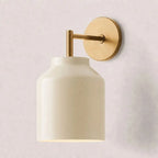 Wall Lamp Milk Glass Shade Metal Frame