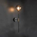 Wall Lamp Minimalist Glass Shade Clear Smoke Gray Amber