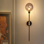 Wall Lamp Minimalist Glass Shade Clear Smoke Gray Amber