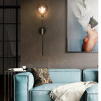 Wall Lamp Minimalist Glass Shade Clear Smoke Gray Amber