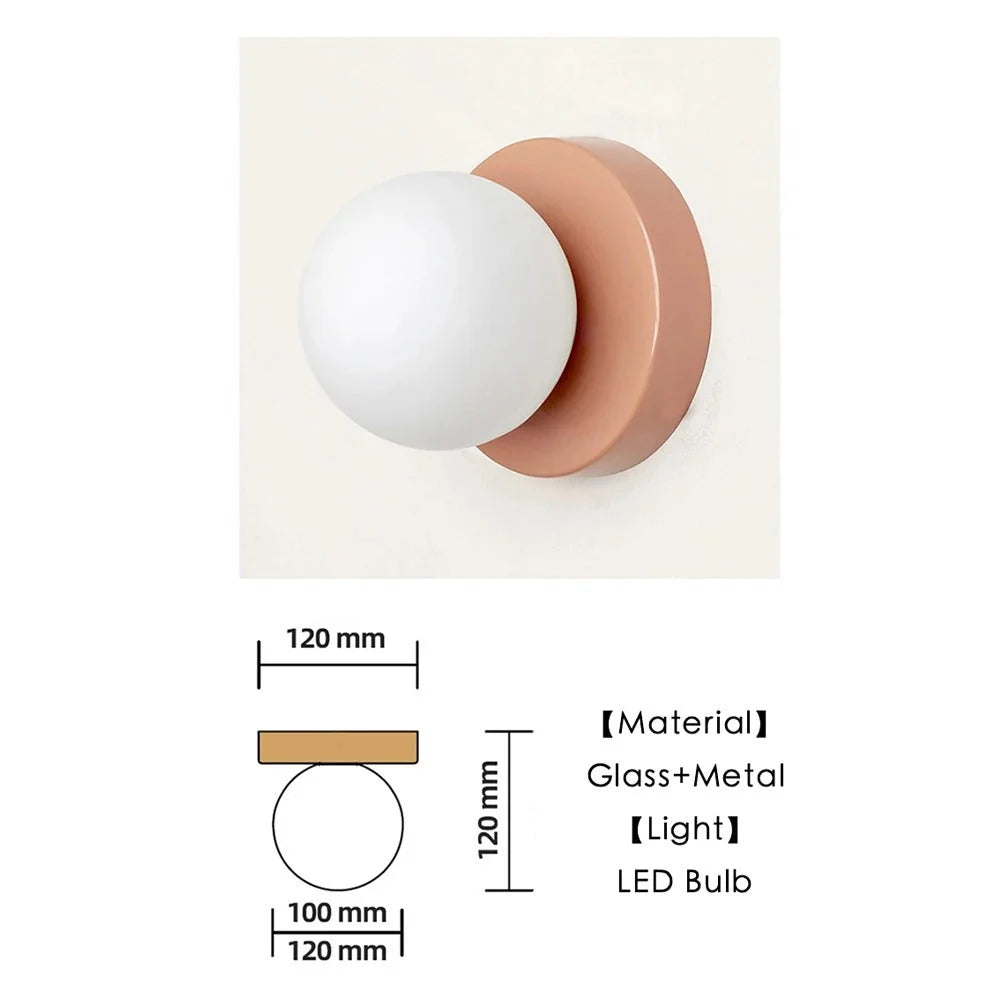 Wall Lamp Minimalist Glass Shade Warm Diffused Light