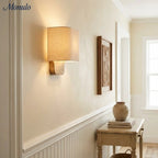 Wall Lamp Natural Linen Shade & Metal Frame
