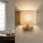 Wall Lamp Natural Linen Shade & Metal Frame