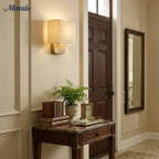 Wall Lamp Natural Linen Shade & Metal Frame
