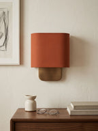 Wall Lamp Natural Linen Shade & Metal Frame