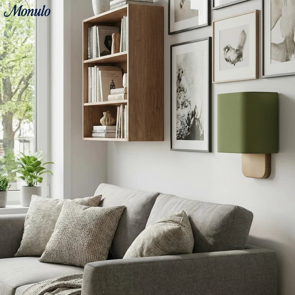 Wall Lamp Natural Linen Shade & Metal Frame