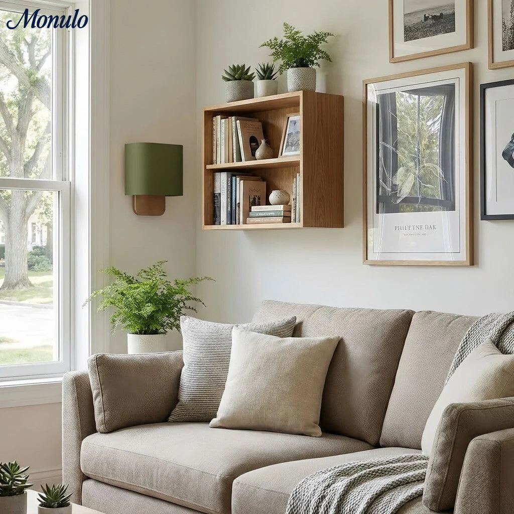 Wall Lamp Natural Linen Shade & Metal Frame