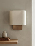 Wall Lamp Natural Linen Shade & Metal Frame