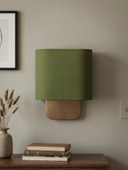 Wall Lamp Natural Linen Shade & Metal Frame