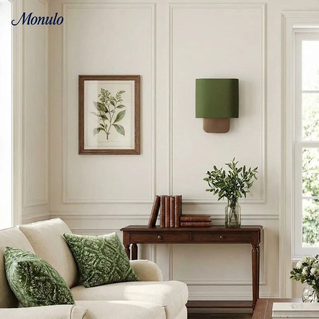 Wall Lamp Natural Linen Shade & Metal Frame