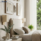 Wall Lamp Natural Linen Shade & Metal Frame