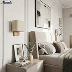 Wall Lamp Natural Linen Shade & Metal Frame