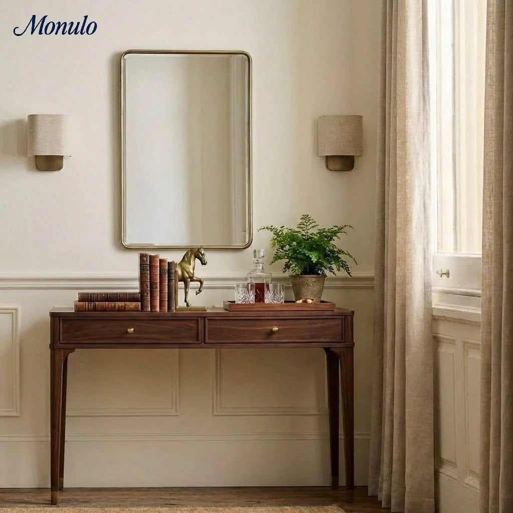 Wall Lamp Natural Linen Shade & Metal Frame