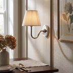 Wall Lamp Pleated Linen Shade Warm Ambient Light