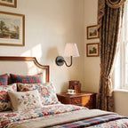 Wall Lamp Pleated Linen Shade Warm Ambient Light