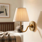 Wall Lamp Pleated Linen Shade Warm Ambient Light