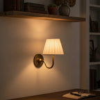 Wall Lamp Pleated Linen Shade Warm Ambient Light