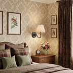 Wall Lamp Pleated Linen Shade Warm Ambient Light
