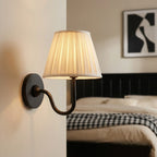 Wall Lamp Pleated Linen Shade Warm Ambient Light