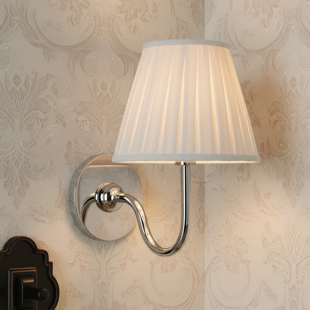 Wall Lamp Pleated Linen Shade Warm Ambient Light