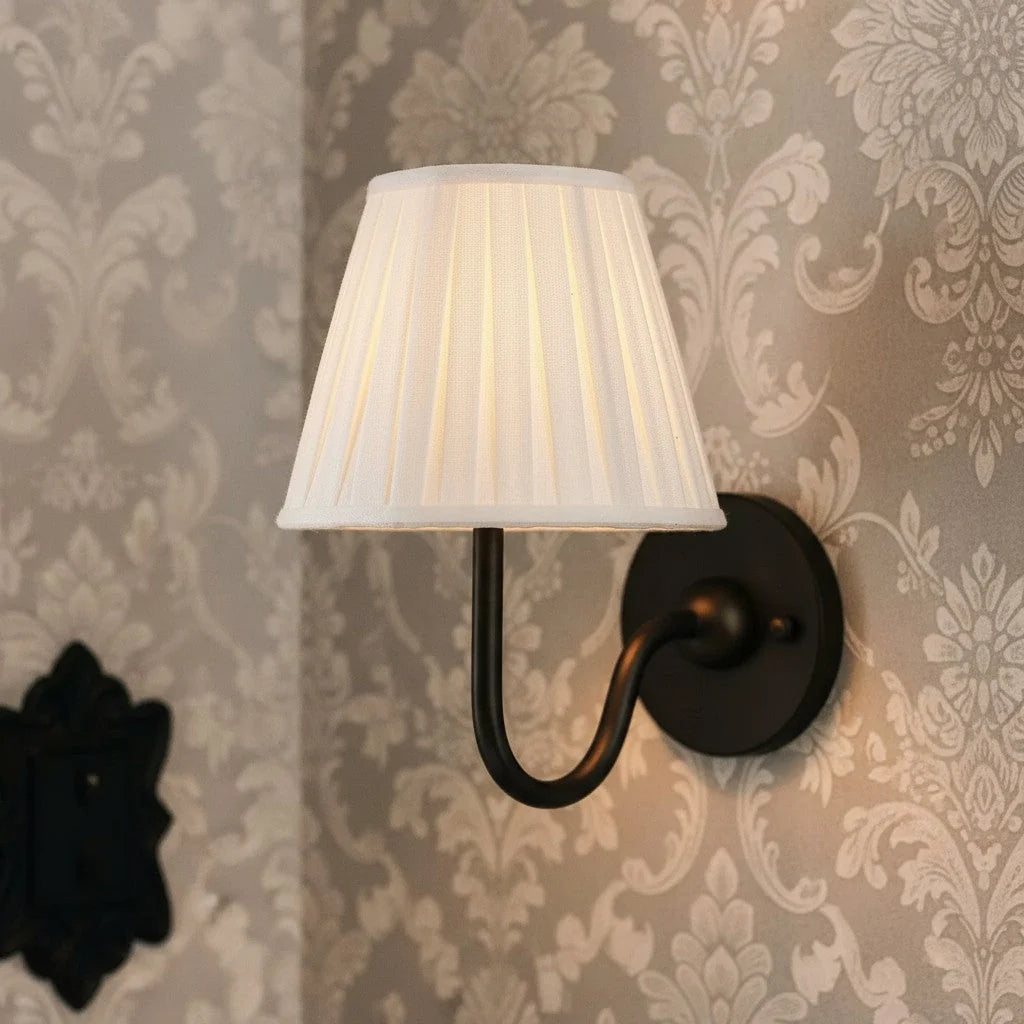 Wall Lamp Pleated Linen Shade Warm Ambient Light