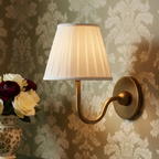 Wall Lamp Pleated Linen Shade Warm Ambient Light