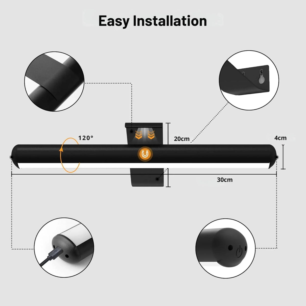 Wall Lamp Rechargeable Motion Sensor & Touch Control