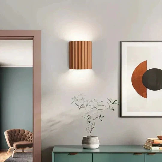 Wall Lamp Ribbed Resin Warm 7W LED