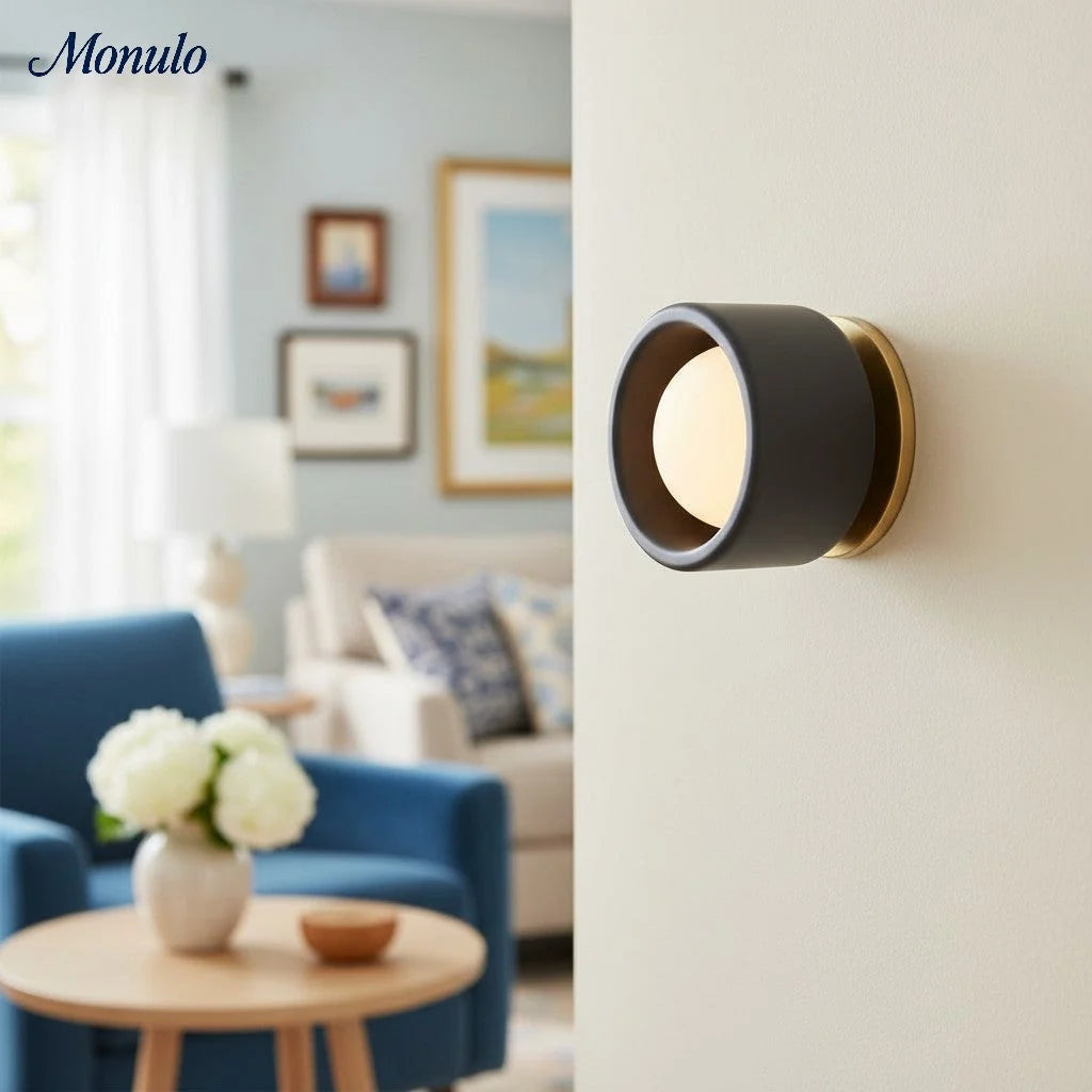 Wall Lamp Round Ceramic Flush Mount