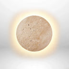 Wall Lamp Round Travertine Backlit