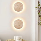 Wall Lamp Round Travertine Backlit