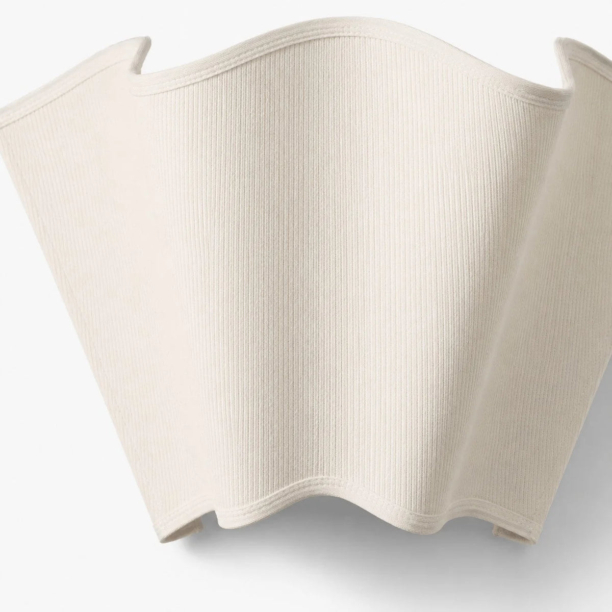 Wall Lamp Scalloped Linen Shade Hardwired & Plug-In
