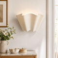 Wall Lamp Scalloped Linen Shade Hardwired & Plug-In