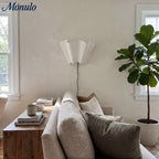 Wall Lamp Scalloped Linen Shade Hardwired & Plug-In