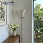 Wall Lamp Scalloped Linen Shade Hardwired & Plug-In