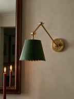 Wall Lamp Scalloped Shade Lacquered Metal 35 cm