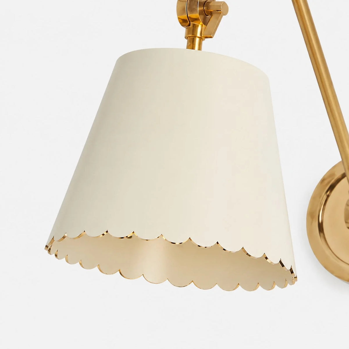 Wall Lamp Scalloped Shade Lacquered Metal 35 cm