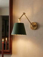 Wall Lamp Scalloped Shade Lacquered Metal 35 cm
