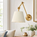 Wall Lamp Scalloped Shade Lacquered Metal 35 cm