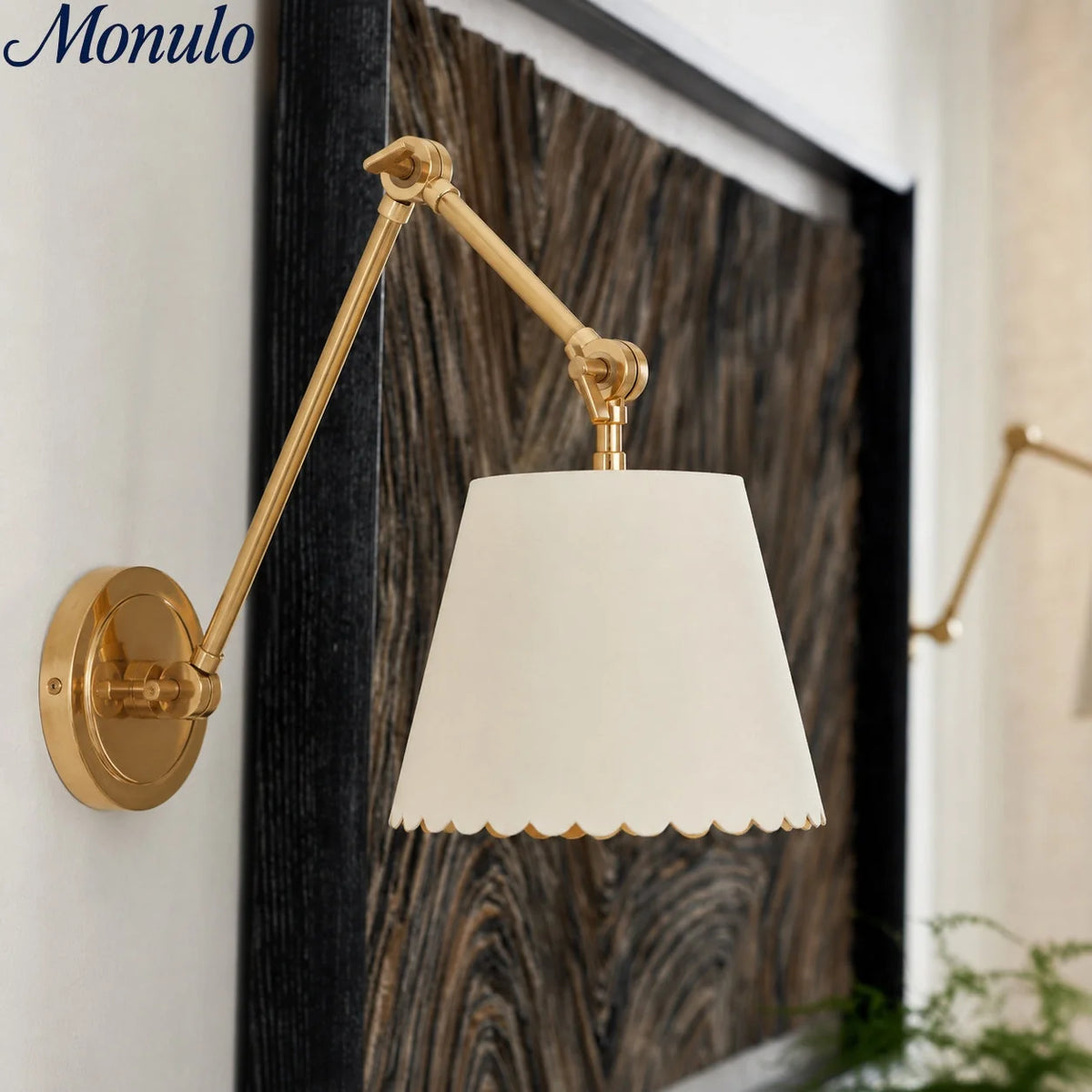 Wall Lamp Scalloped Shade Lacquered Metal 35 cm