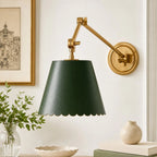Wall Lamp Scalloped Shade Lacquered Metal 35 cm