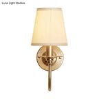 Wall Lamp Scandinavian Gold Swivel Arm Fabric Shade