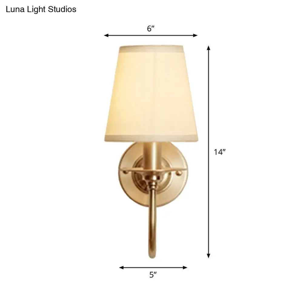 Wall Lamp Scandinavian Gold Swivel Arm Fabric Shade