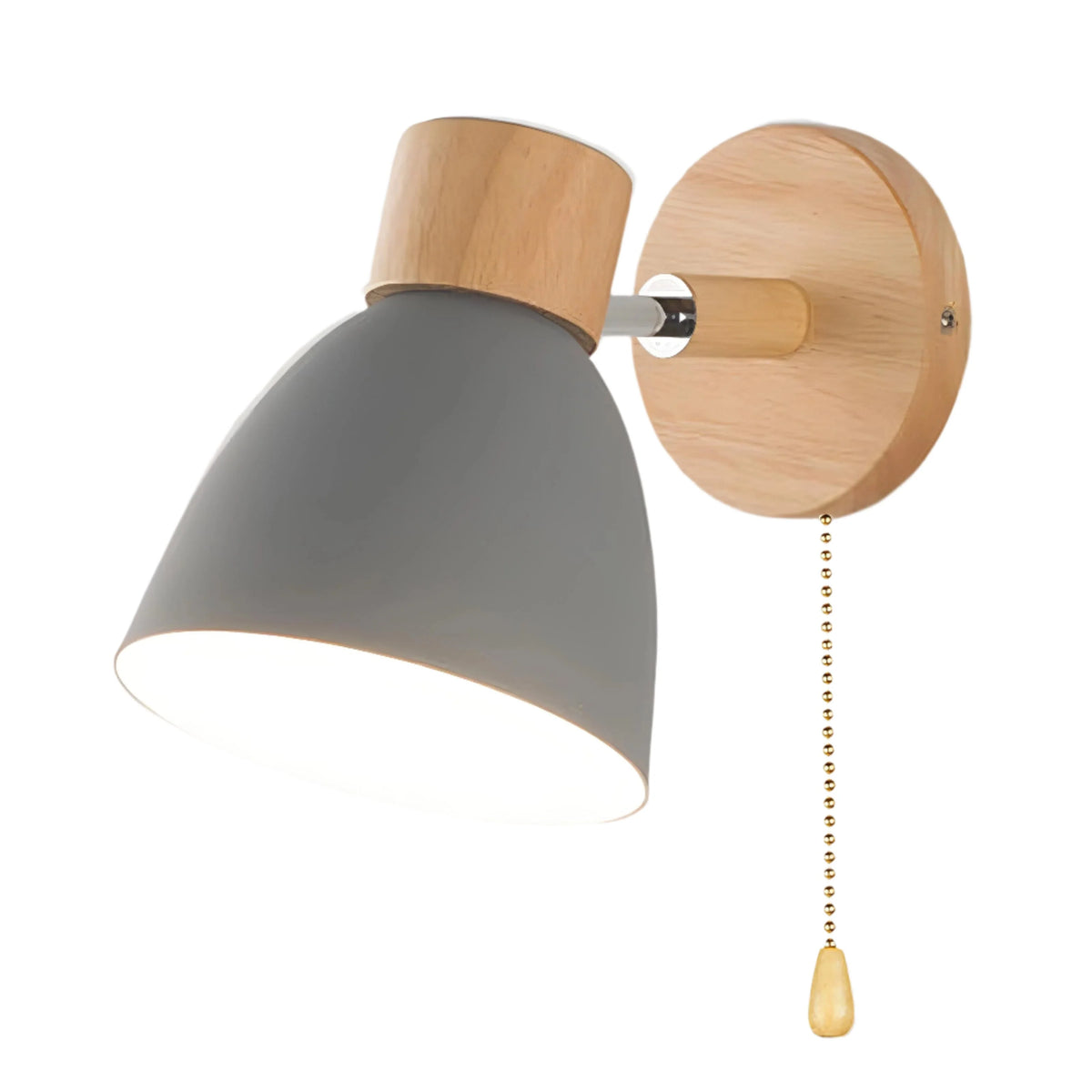 Wall Lamp Scandinavian Natural Wood & Metal Warm Light