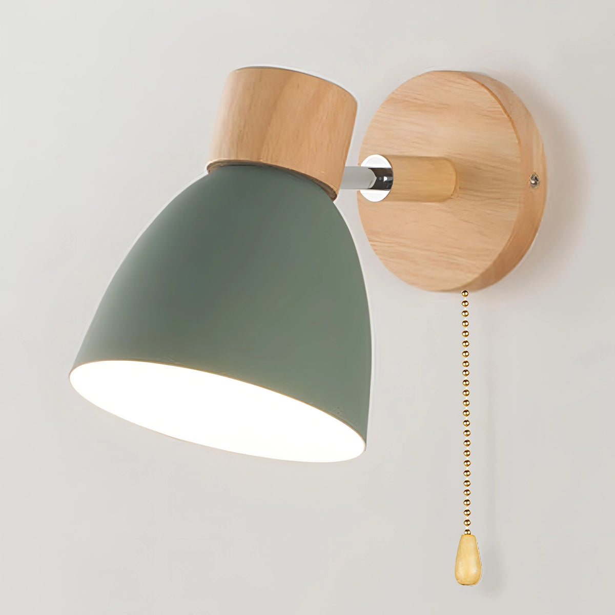 Wall Lamp Scandinavian Natural Wood & Metal Warm Light