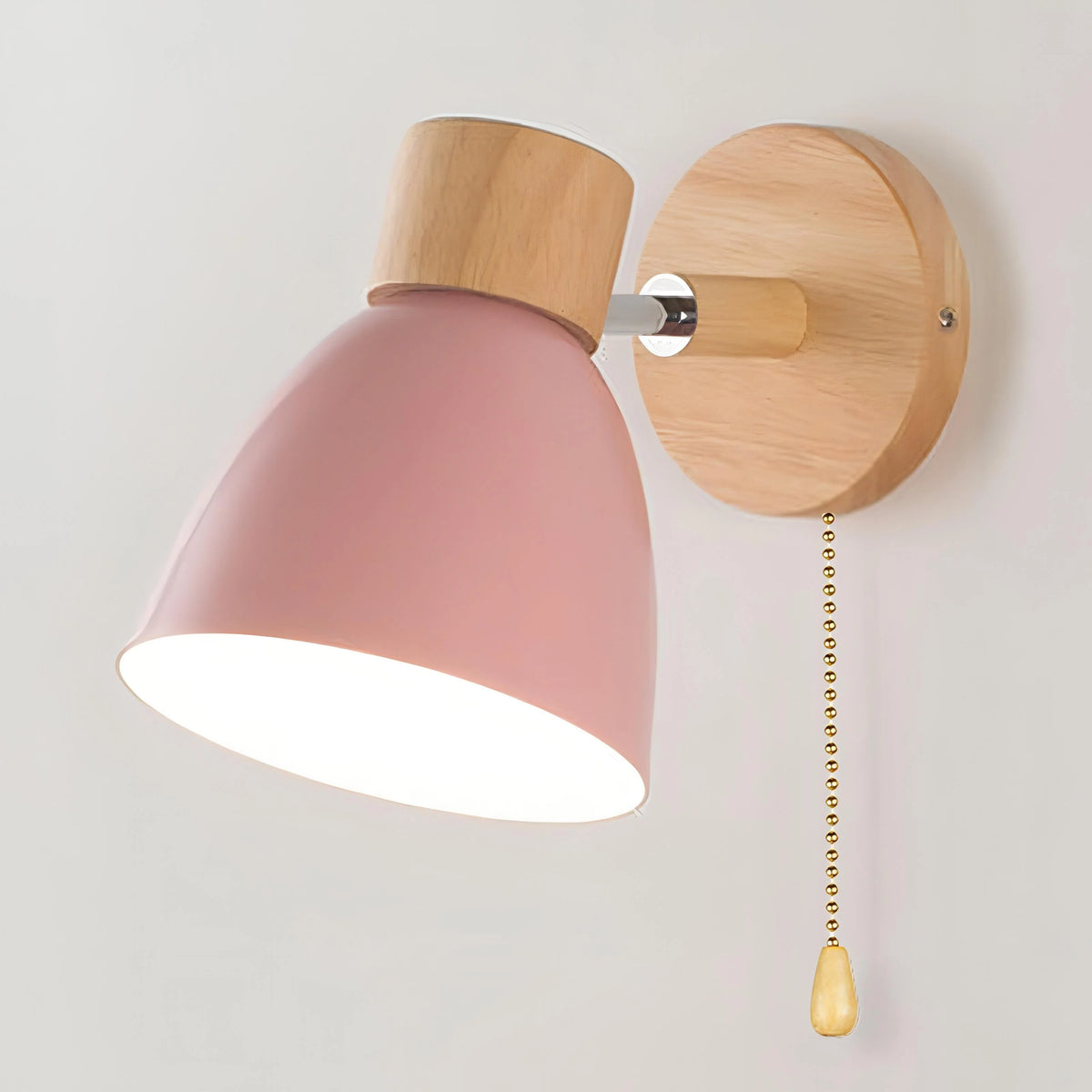 Wall Lamp Scandinavian Natural Wood & Metal Warm Light