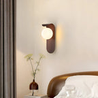 Wall Lamp Scandinavian Wood Globe & Integrated LED